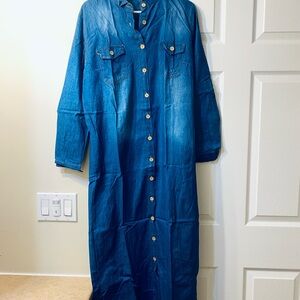 Blue Denim Button-Up Dress